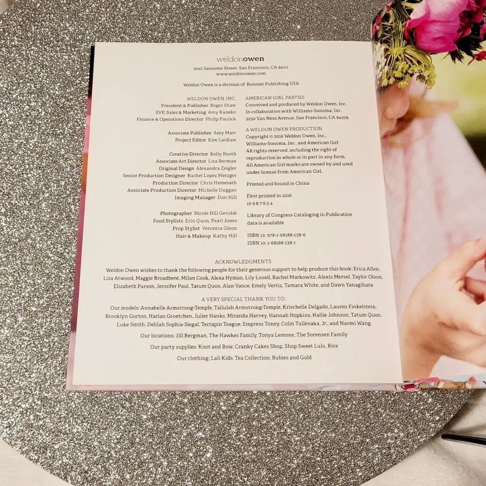 Williams Sonoma American Girl Parties Cookbook for Holidays and Fun Hardcover